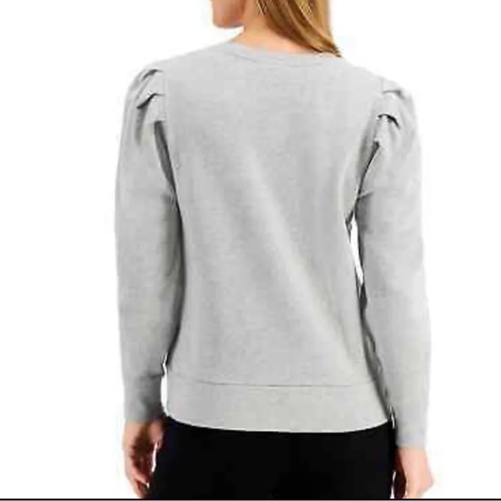 New Charter Club Women's Large Petite Sweatshirt Scottie Dog Gray Cute Animal - Picture 8 of 8